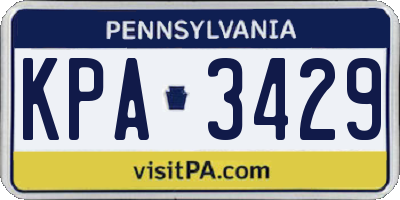 PA license plate KPA3429