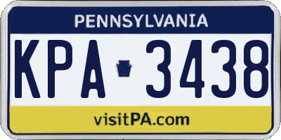 PA license plate KPA3438