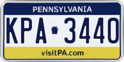 PA license plate KPA3440