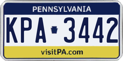 PA license plate KPA3442