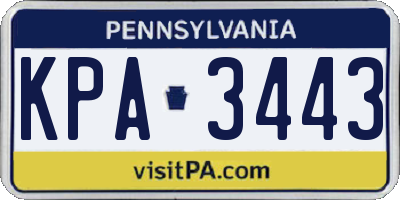 PA license plate KPA3443