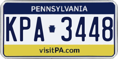 PA license plate KPA3448
