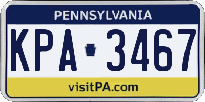 PA license plate KPA3467