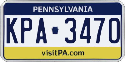 PA license plate KPA3470