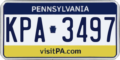 PA license plate KPA3497