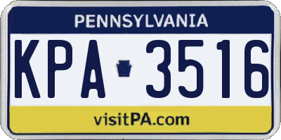 PA license plate KPA3516