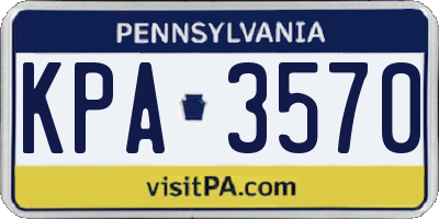 PA license plate KPA3570