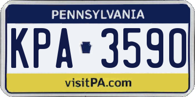 PA license plate KPA3590