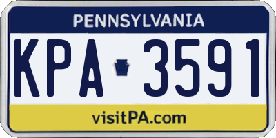 PA license plate KPA3591