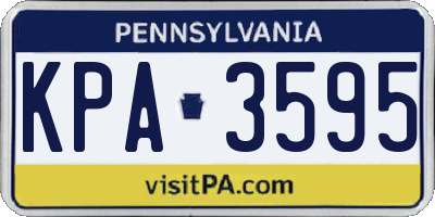 PA license plate KPA3595