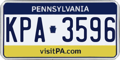 PA license plate KPA3596