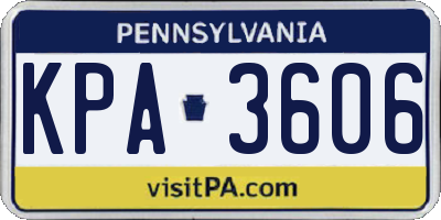 PA license plate KPA3606