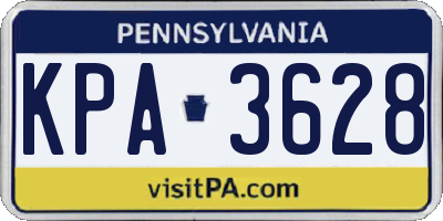 PA license plate KPA3628