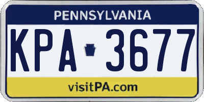 PA license plate KPA3677