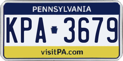 PA license plate KPA3679