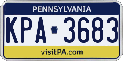 PA license plate KPA3683
