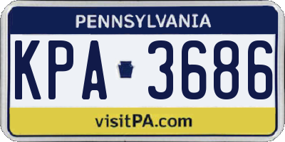 PA license plate KPA3686
