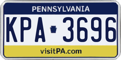 PA license plate KPA3696
