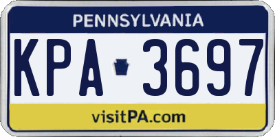 PA license plate KPA3697