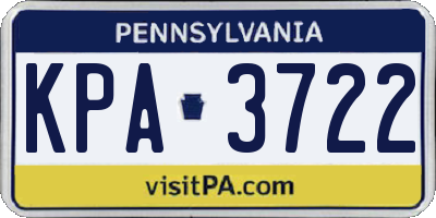 PA license plate KPA3722