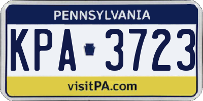 PA license plate KPA3723