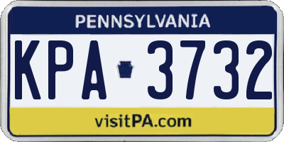 PA license plate KPA3732