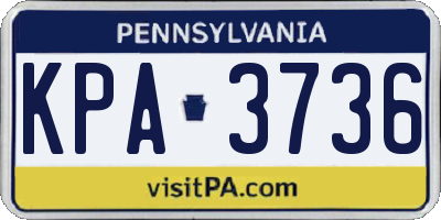 PA license plate KPA3736