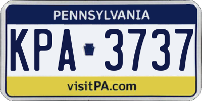 PA license plate KPA3737