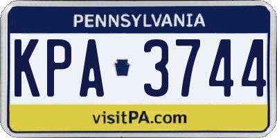 PA license plate KPA3744
