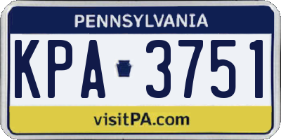 PA license plate KPA3751