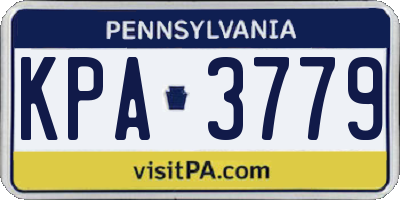 PA license plate KPA3779