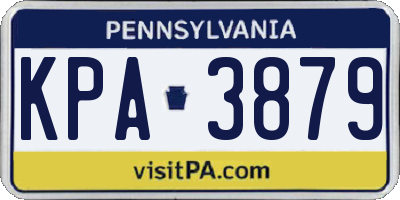 PA license plate KPA3879