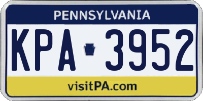 PA license plate KPA3952