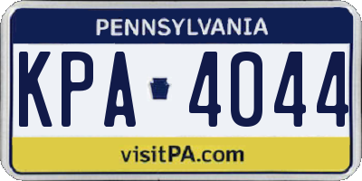 PA license plate KPA4044