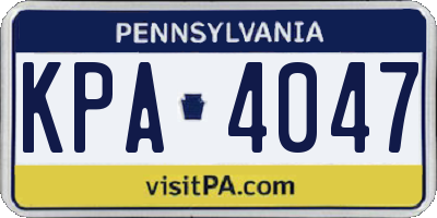 PA license plate KPA4047