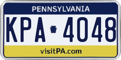PA license plate KPA4048