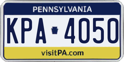 PA license plate KPA4050
