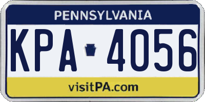 PA license plate KPA4056