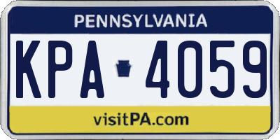PA license plate KPA4059