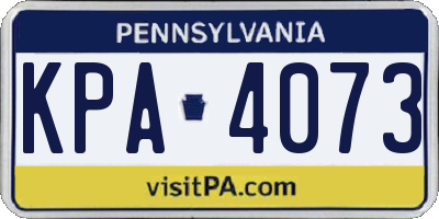 PA license plate KPA4073