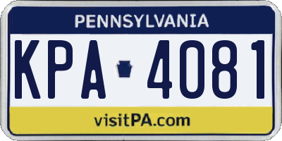 PA license plate KPA4081