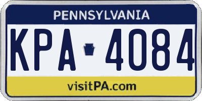 PA license plate KPA4084