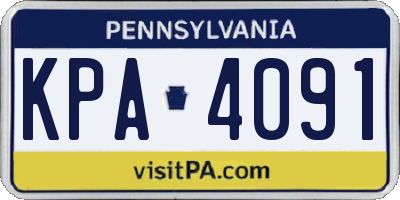 PA license plate KPA4091