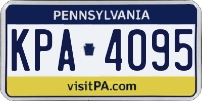 PA license plate KPA4095