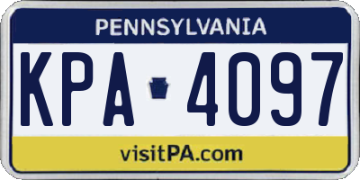 PA license plate KPA4097