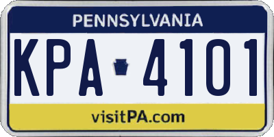 PA license plate KPA4101