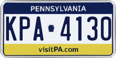 PA license plate KPA4130