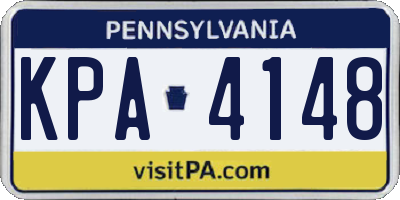 PA license plate KPA4148