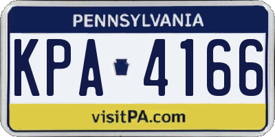 PA license plate KPA4166