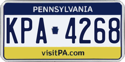 PA license plate KPA4268